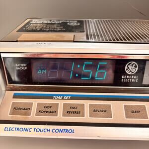VTG GE General Electric 7-4663A ELECTRONIC TOUCH Alarm Clock Radio -WORKS! VIDEO